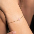 Pan Jewelry - Kløver armbånd i sølv med rosa zirkonia thumbnail