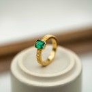 Pan Jewelry - Ring i forgylt sølv med grønn zirkonia thumbnail