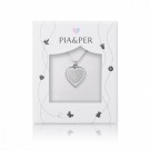 Pia & Per - Halskjede i sølv, Hvitt hjerte 14mm thumbnail