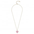 Snö of Sweden - Sugar Hearts Halskjede i forgylt messing, Rosa thumbnail