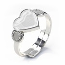 Pia & Per - Ring i sølv, hvitt hjerte thumbnail