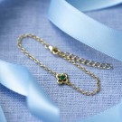 Prins & Prinsesse - Armbånd i sølv med grønn zirkonia thumbnail