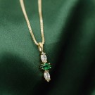 Gulldia - Smykke i sølv med hvit og grønn zirkonia thumbnail