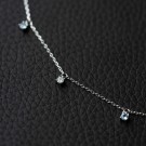 Pan Jewelry - Ankelkjede i sølv med blå zirkonia thumbnail