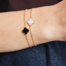 Pan Jewelry - Kløver Armbånd i forgylt sølv med perlemor thumbnail