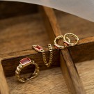 Pan Jewelry - Armbånd i forgylt sølv med rød zirkonia thumbnail
