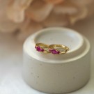 Pan Jewelry - Øreringer i forgylt sølv med rosa zirkonia thumbnail