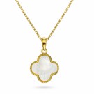 Pan Jewelry - Kløver Smykke i forgylt sølv med perlemor thumbnail