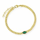 Pan Jewelry - Rio Radiance Armbånd i forgylt sølv med grønn zirkonia thumbnail