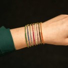 Pan Jewelry - Armbånd i forgylt sølv med grønn zirkonia thumbnail