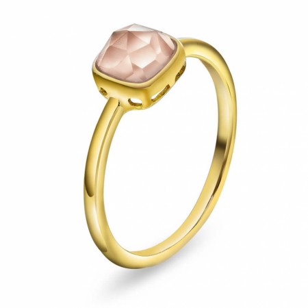 Sandra Lyng x Pan Jewelry - Ring i forgylt sølv med rosa opal, KJÆRLIGHET