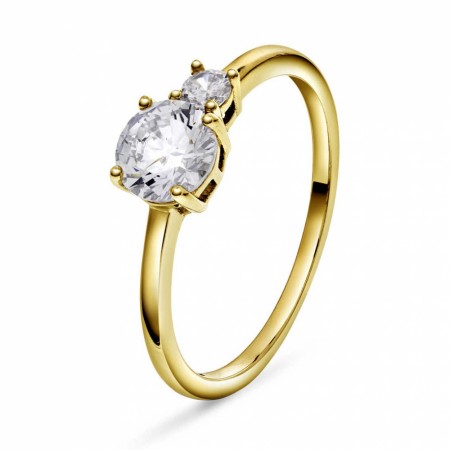 Pan Jewelry - Ring i forgylt sølv med zirkonia