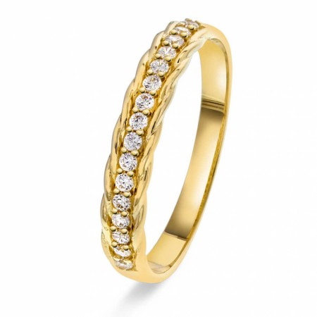 Pan Jewelry - Ring i gull med zirkonia