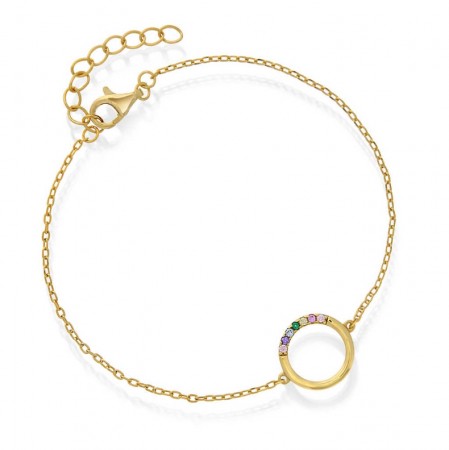 Pan Jewelry - Armbånd i forgylt sølv med zirkonia