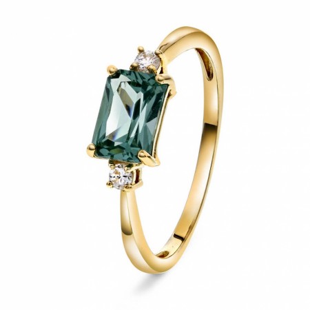Pan Jewelry - Ring i gull med grønn spinell