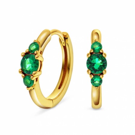 Pan Jewelry - Øreringer i sølv med grønn zirkonia
