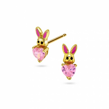 Prins & Prinsesse - Øredobber i sølv med rosa zirkonia kanin
