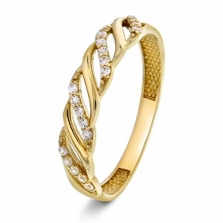 Pan Jewelry - Ring i gull med zirkonia
