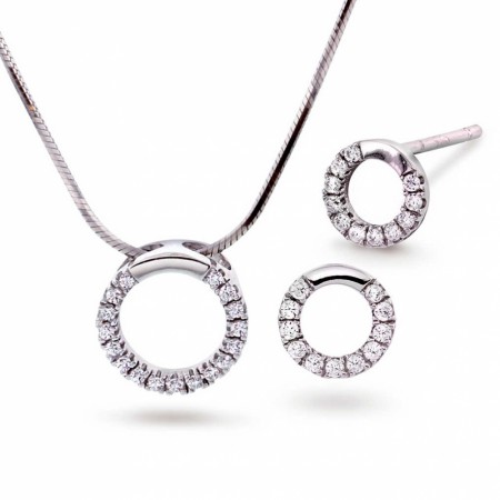 Pan Jewelry - Smykkesett i sølv med zirkonia