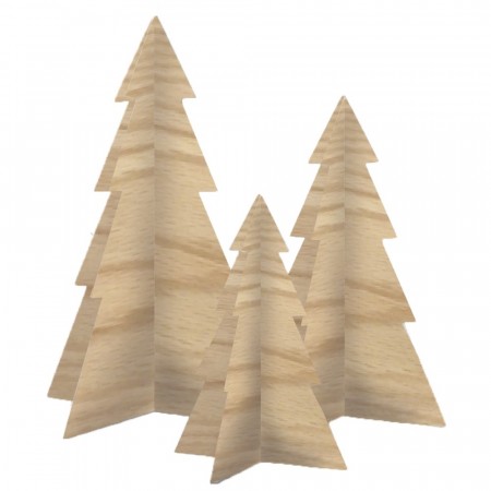 Felius Design - Juletrær, sett med 3 stk - Eiketre