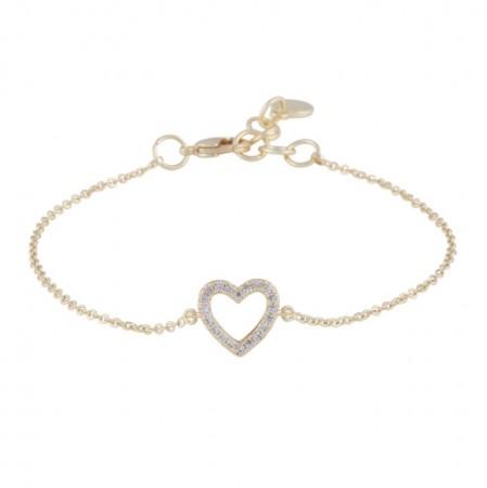 Snö of Sweden - Nisi Heart Armbånd i forgylt messing
