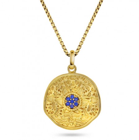 Pan Jewelry - Smykke i forgylt sølv med blå zirkonia