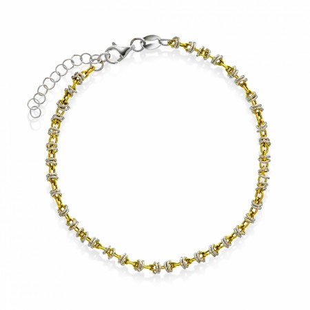 Pan Jewelry - Candy Armbånd i sølv, To-farget