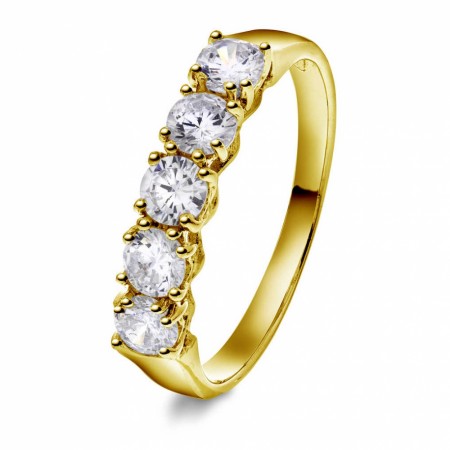 Pan Jewelry - Ring i forgylt sølv med zirkonia