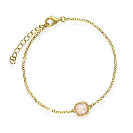 Sandra Lyng x Pan Jewelry - Armbånd i forgylt sølv med rosa opal, KJÆRLIGHET