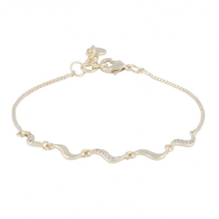 Snö of Sweden - Line Pearl Armbånd i forgylt messing