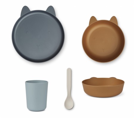 Liewood - Paul Servise 4 deler, Rabbit/Blue Mix