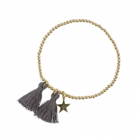 Dark armeband w/tassel 3 mm Grey