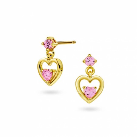 Prins & Prinsesse - Øredobber i sølv med rosa zirkonia