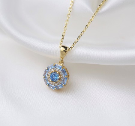 Goldstory - STARLIGHT Smykke i forgylt sølv med blå zirkonia