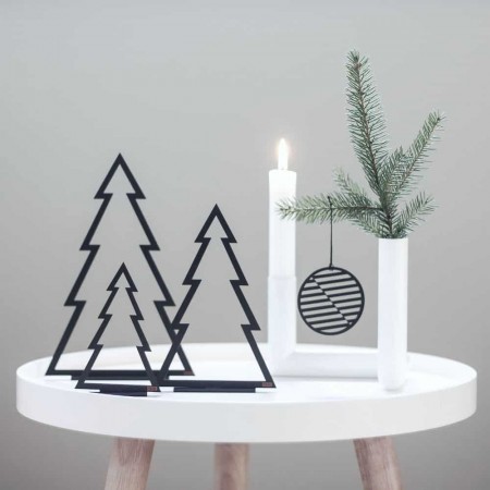Felius Design - Juletrær, med fot, svarte - 3 stk