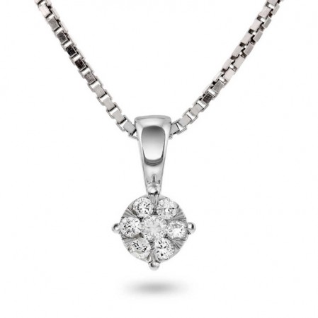 Pan Jewelry - Smykke i hvitt gull med diamant 0,12ct WP 