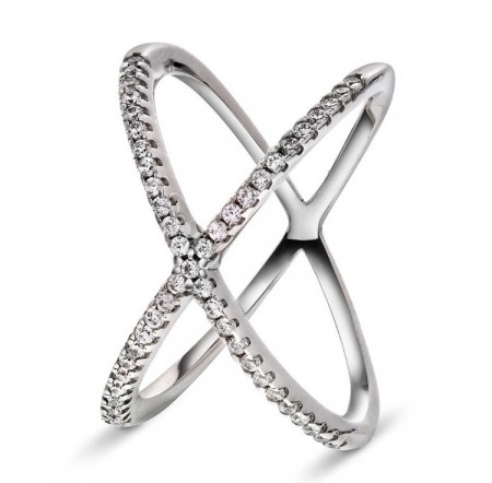 Pan Jewelry - Ring X i sølv med zirkonia