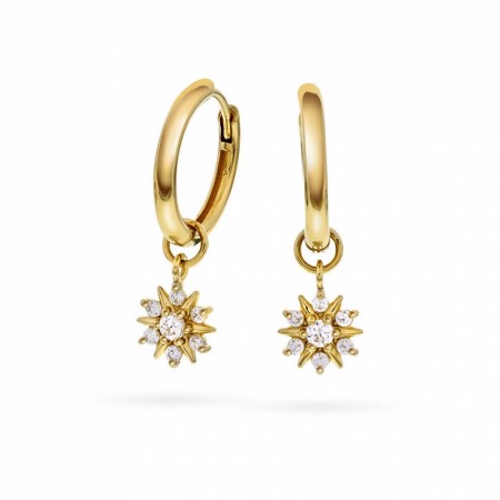 Pan Jewelry - Øreringer i forgylt sølv med zirkonia
