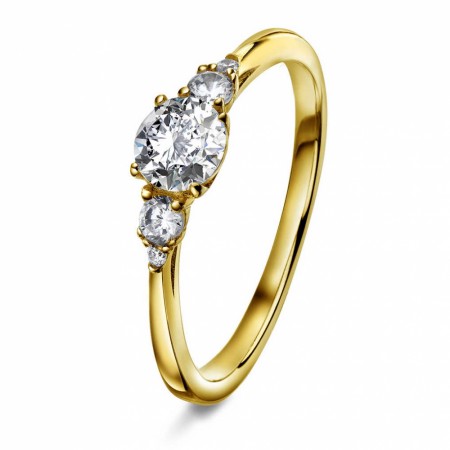 Pan Jewelry - Ring i forgylt sølv med zirkonia