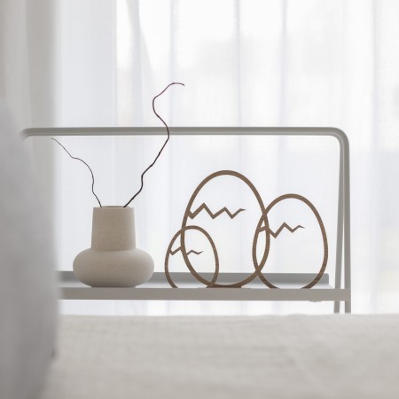 Felius Design - Skraverte påskeegg, satt til fots, eik - 3 stk.