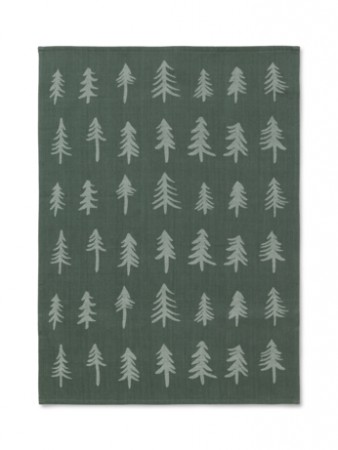 Ferm Living - Kjøkkenhåndkle jul, Mørk Grønn