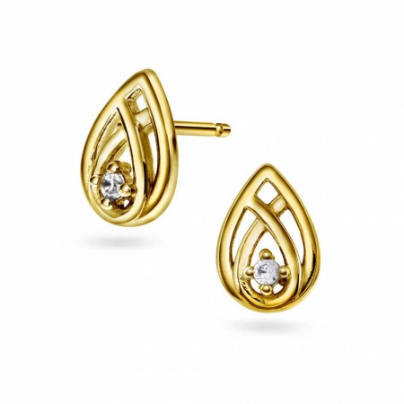Pan Jewelry - Øredobber i forgylt sølv med zirkonia
