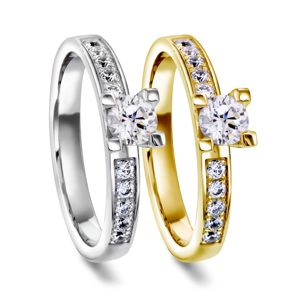 Gifteringer med diamant
