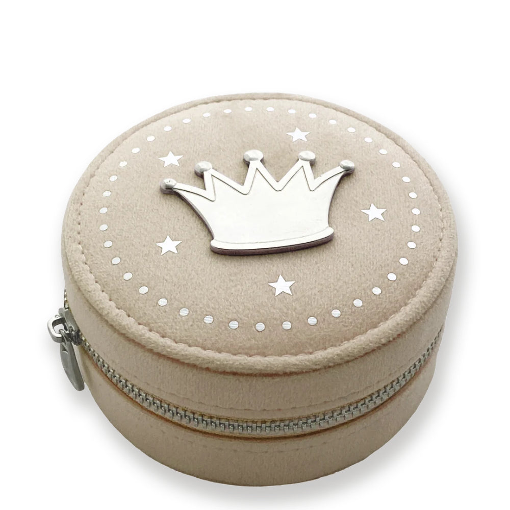 Beige smykkeskrin i velour