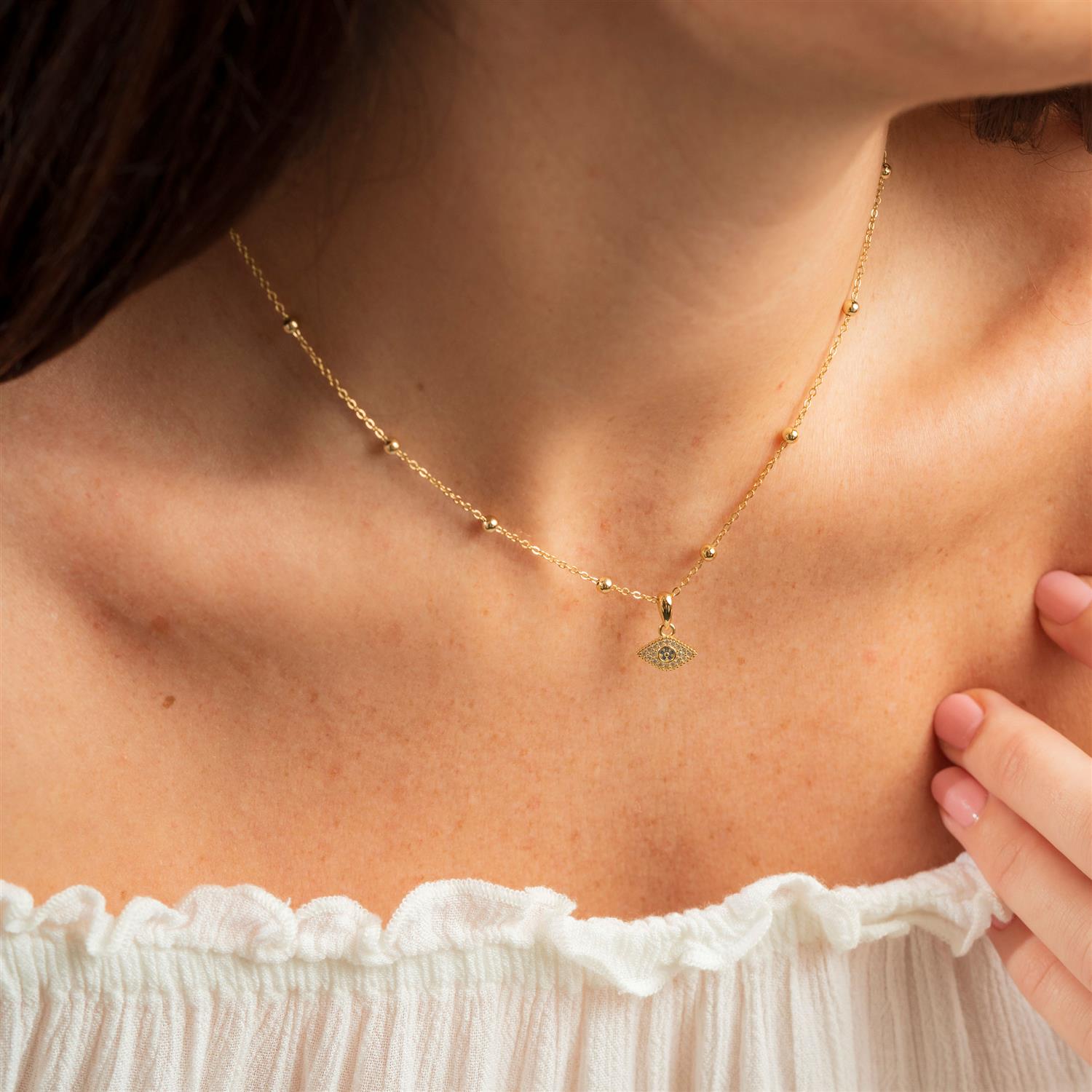 PROTECTION SMYKKE I SØLV MED ROSENKVARTS