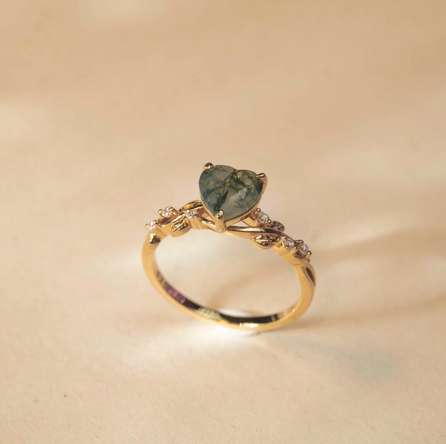 Lana ring i forgylt sølv med agat