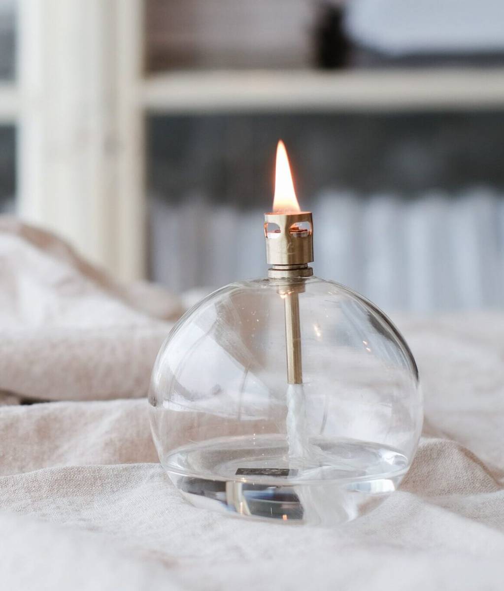 OLJELAMPE ROUND BRASS, SMALL