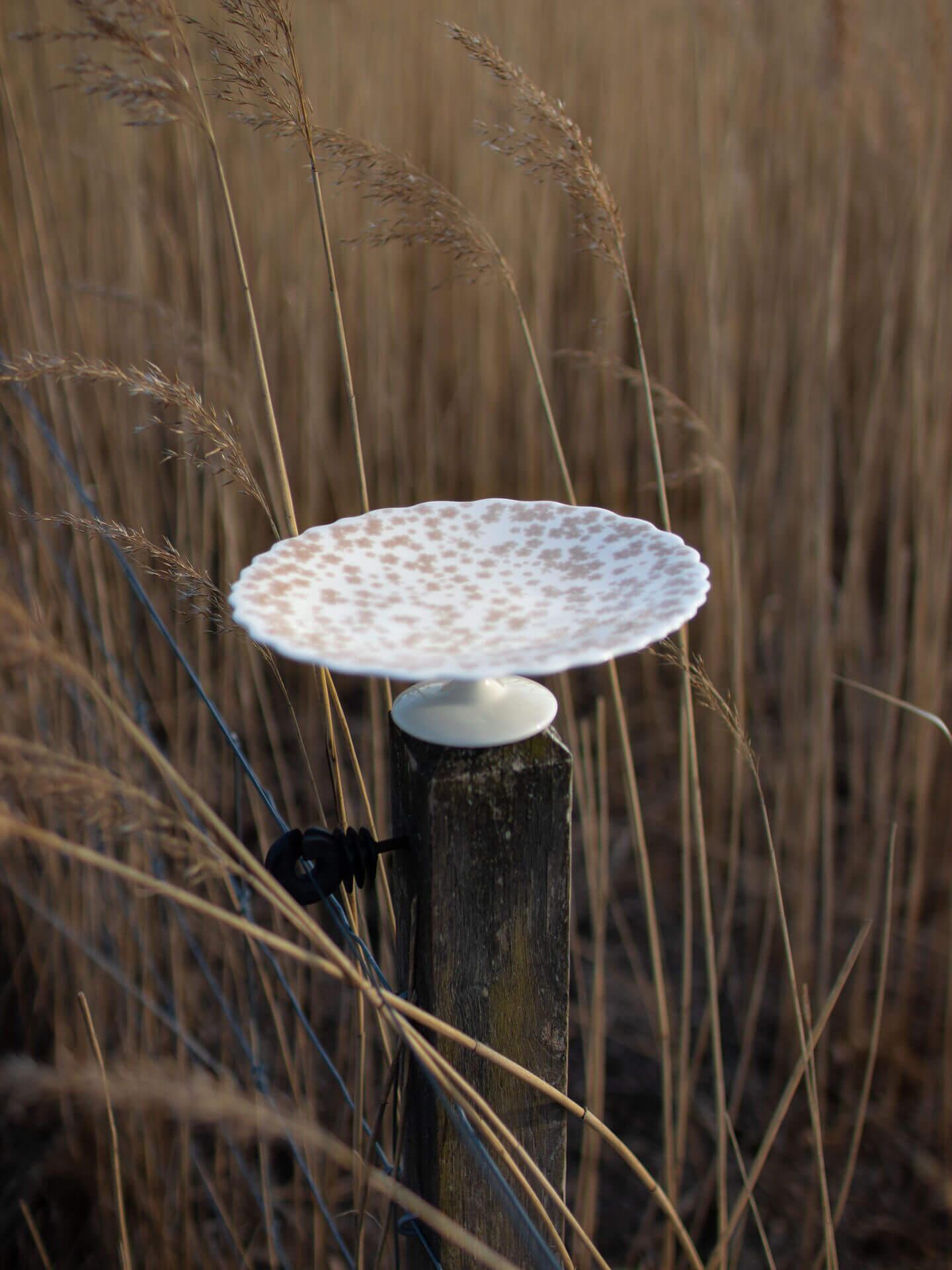 Slåpeblom rosa kakefat, 21cm