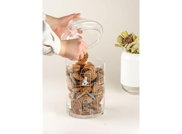 Mummi glasskrukke med lokk 15x30cm, Mummihuset