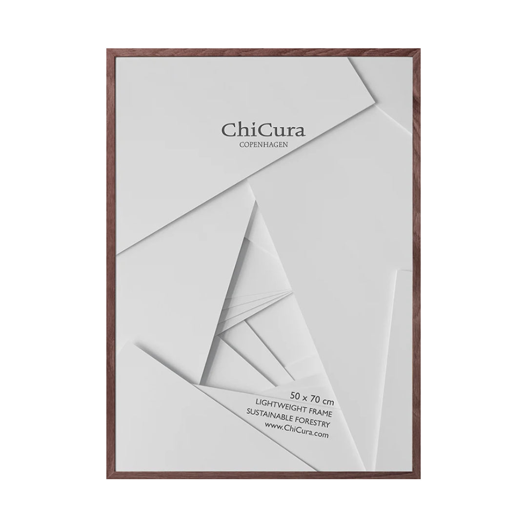 TRERAMME - 50 X 70CM - MØRK EIK - GLASS